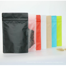 Bolsa de pastelería de café con ziplock en color aluminio mate